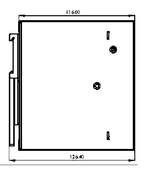 Mounting drawing of the PST-SP12-150 12V battery backup power supply
