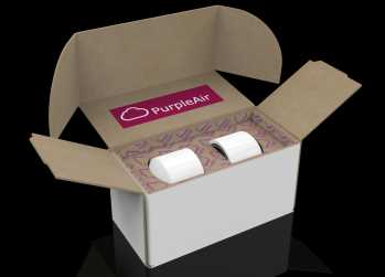 purple air cardboard box