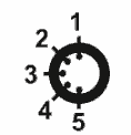 5 pin DIN 180 degree output connector