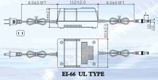 Dimensions of 15 to 40 Watt Desk top Transformers