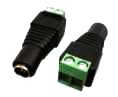 Adapter 5.5 mm x 2.1 mm barrel connector to wire terminals