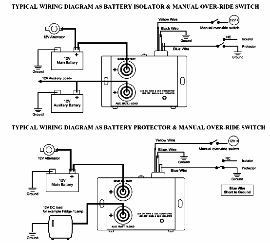 Installation diagram for battery isolator