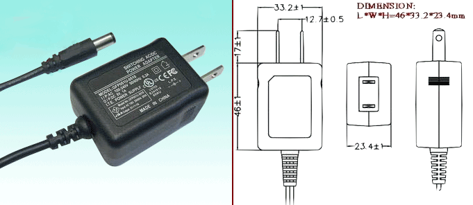 slimline 5 volt power adapter