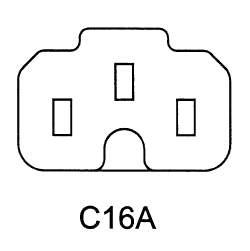 iec c16A plug drawing