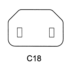 iec C18 drawing of plug