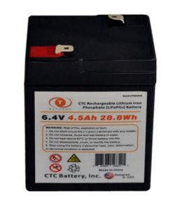 6V 4.5AH Lithium Iron Phosphate battery packs, direct replacement for  sealed lead acid batteries, LiFePO4 Chargers.