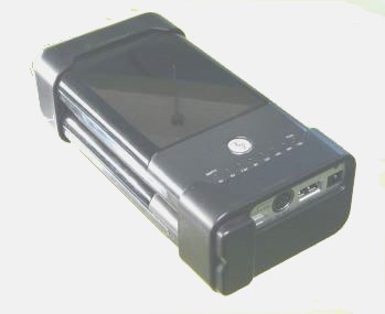 The MP3500 with optional battery pack attached to  double its capacity