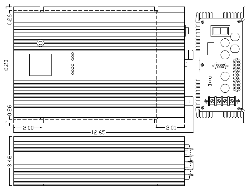 drawing of the PBCD315 showing dimensions