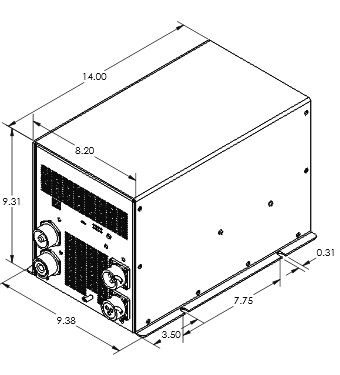drawing of the 2400watt  military grade inverter