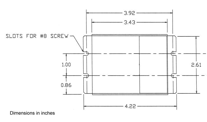 dimensioned drawing of the PC-DC-UPS-1212-Nxx-Pyy