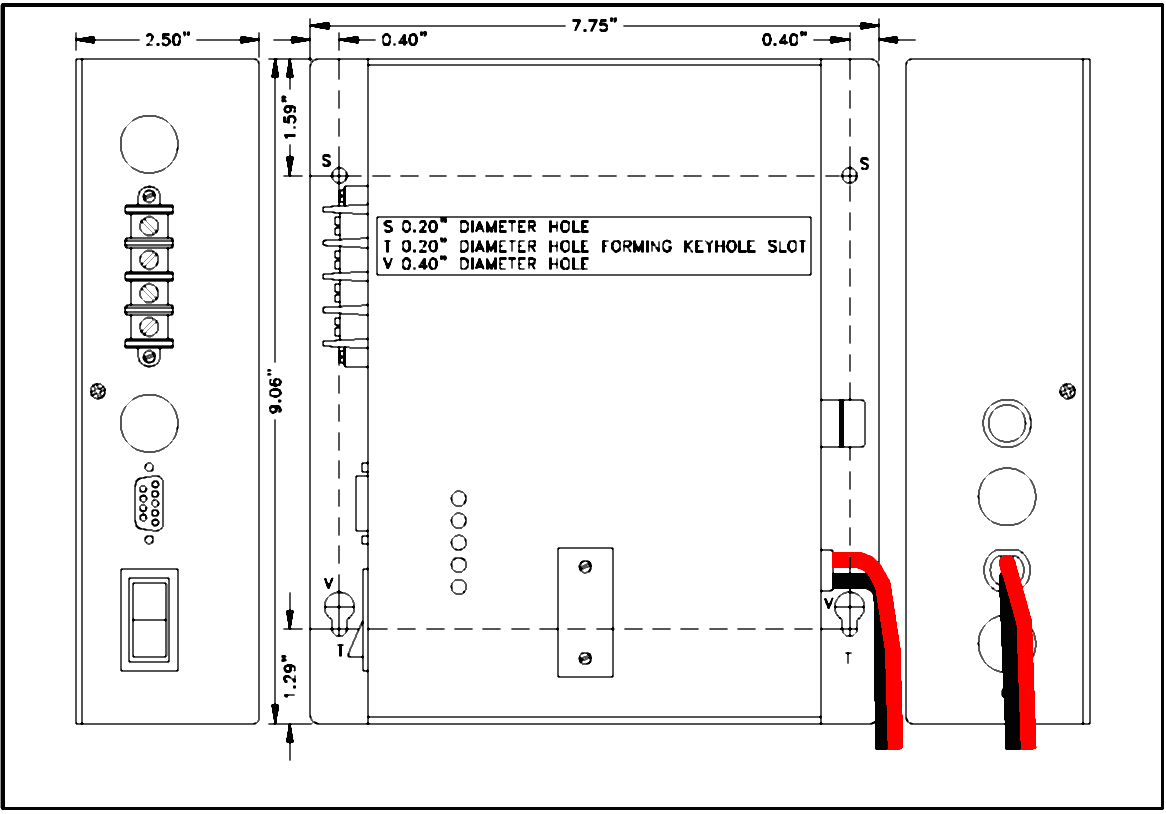 drawing of the PVTC300 showing dimensions