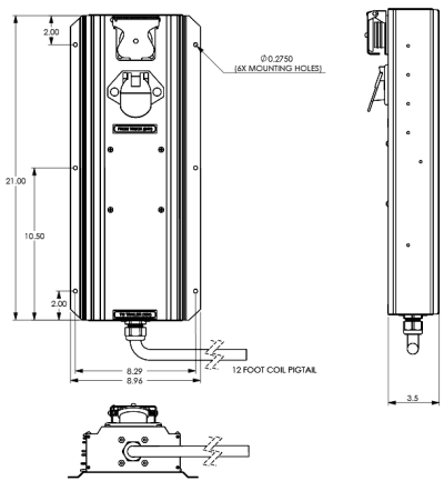 drawing of the UDC2412-7B trailer interface controller