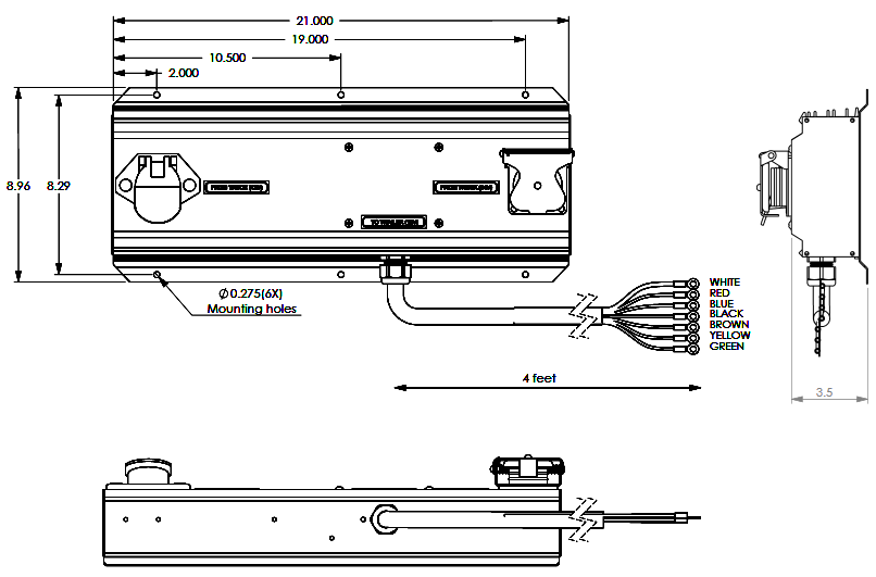 drawing of the UDC2412-BD trailer interface controller