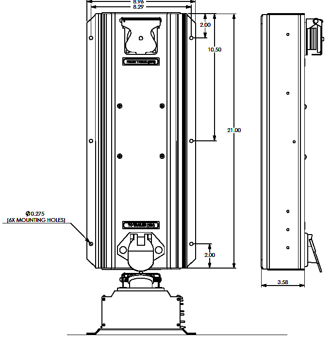 drawing of the UDC2412-BD trailer interface controller