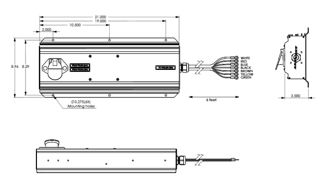 drawing of the UDC2412-BD trailer interface controller