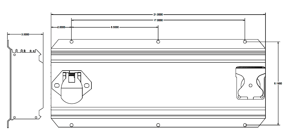 drawing of the UDC2412-BD trailer interface controller