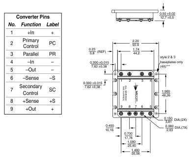 diagram of the V300B5H200AL layout and pinout