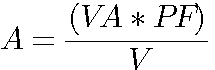 amps = volt-amps times power factor divided by volts